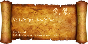 Világi Noémi névjegykártya
